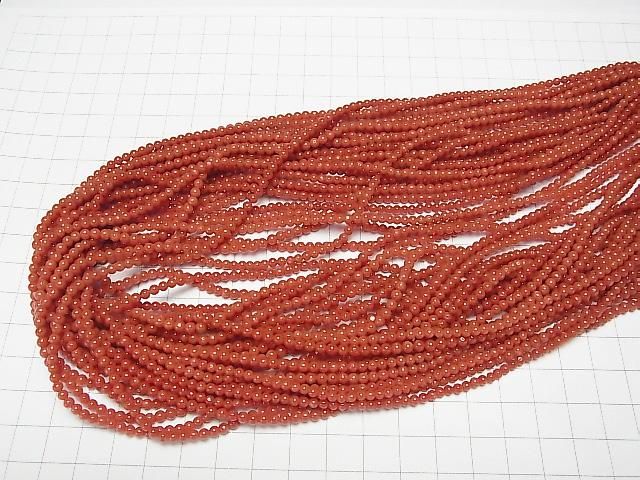 【動画】サルデーニャ産本珊瑚・レッドコーラル ラウンド3~3.5mm 半連/1連(約50cm) サムネイル4