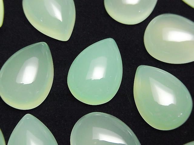 【動画】アップルグリーンカルセドニーAAA ペアシェイプ カボション18×13mm 1個の画像