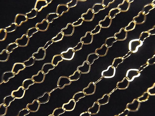 12KGF フラットハートケーブルチェーン 3.8×2.8mm 10センチの画像