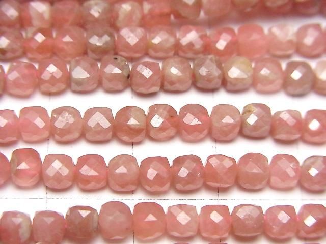 【動画】【素晴らしい輝き】アルゼンチン産インカローズAA++ キューブカット4×4×4mm 半連/1連(約36cm) サムネイル2
