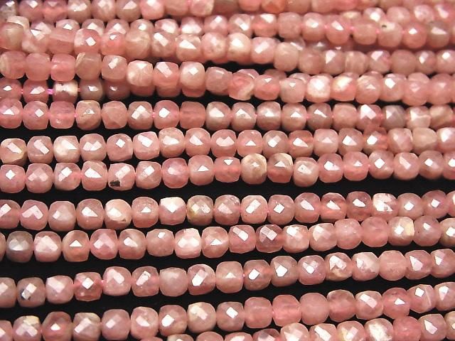 【動画】【素晴らしい輝き】アルゼンチン産インカローズAA++ キューブカット4×4×4mm 半連/1連(約36cm) サムネイル3