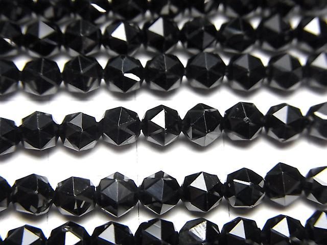 【動画】【素晴らしい輝き】ブラックスピネルAAA スターラウンドカット5mm 1連(約37cm) サムネイル2