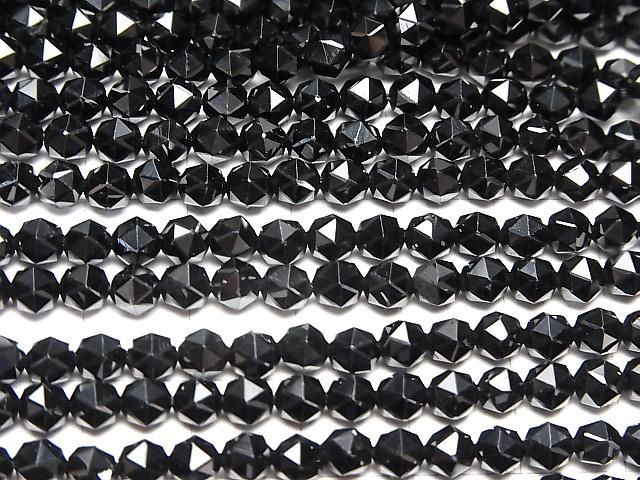 【動画】【素晴らしい輝き】ブラックスピネルAAA スターラウンドカット5mm 1連(約37cm) サムネイル3
