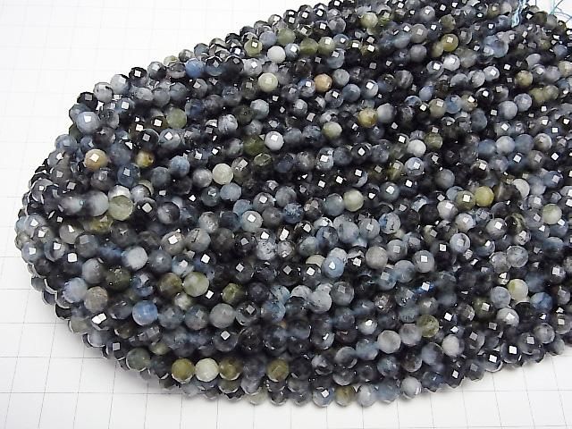 【動画】【素晴らしい輝き】ディープブルーアクアマリンAA+ 64面ラウンドカット6mm 1連(約36cm) サムネイル4