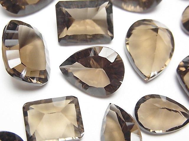 【動画】宝石質スモーキークォーツAAA ルース コンケーブカット ミックスシェイプ 5粒の画像