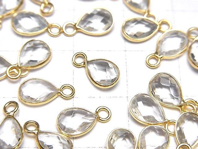 【動画】宝石質ホワイトトパーズAAA 枠留めペアシェイプカット8×6mm 18KGP 4個 サムネイル2