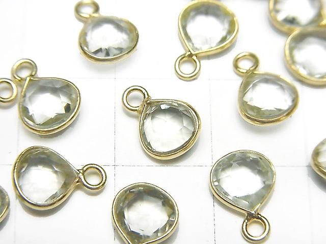 【動画】宝石質グリーンアメジストAAA 枠留めマロンカット7×7mm 18KGP 4個 サムネイル2