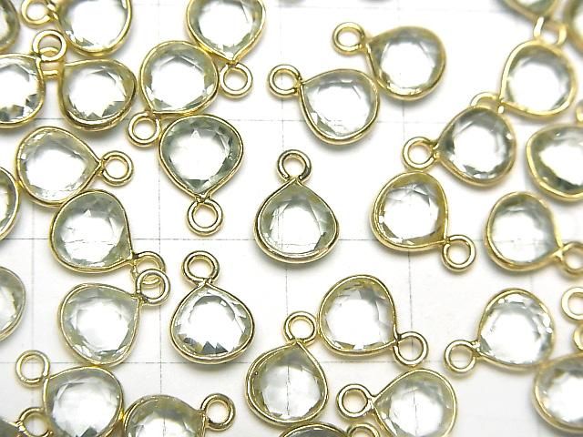 【動画】宝石質グリーンアメジストAAA 枠留めマロンカット7×7mm 18KGP 4個 サムネイル3