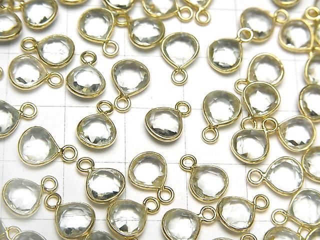 【動画】宝石質グリーンアメジストAAA 枠留めマロンカット7×7mm 18KGP 4個 サムネイル4
