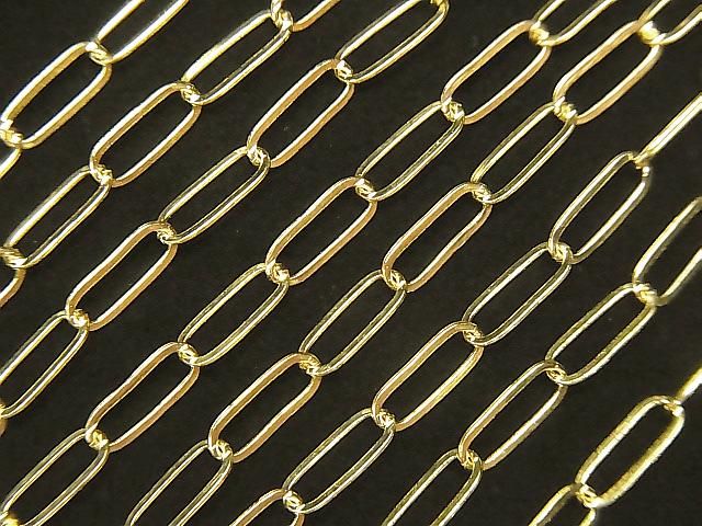 14KGF フラットオーバルチェーン 8×3mm 10センチの画像