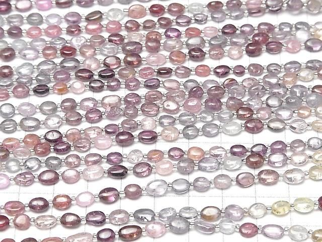 【動画】宝石質非加熱マルチカラーサファイアAAA- オーバル 半連/1連(約18cm) サムネイル4