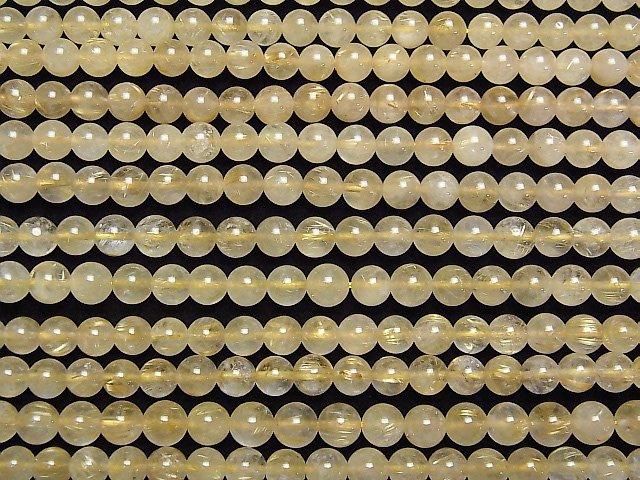 【動画】ルチルクォーツAA+ ラウンド6mm 1連(約38cm) サムネイル3