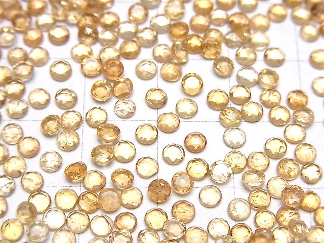 インペリアルトパーズ ラウンド ローズカット3×3mm 5個｜天然石ビーズ