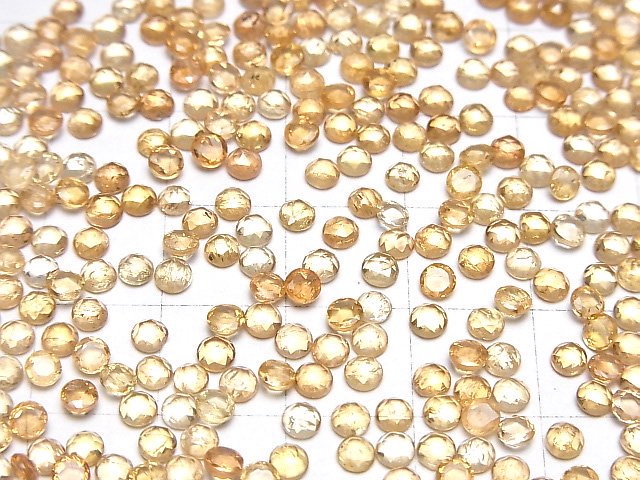 インペリアルトパーズ ラウンド ローズカット3×3mm 5個｜天然石ビーズ