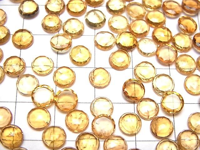 【動画】宝石質インペリアルトパーズAAA- ラウンド ローズカット6×6mm 3個 サムネイル4
