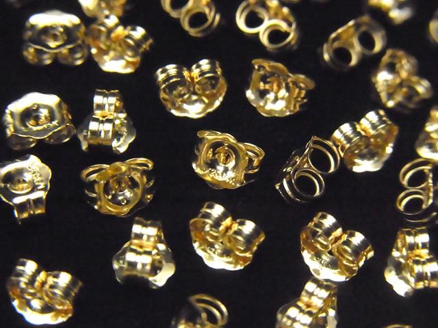 14KGF ピアスキャッチ5×4.5mm 6個(3ペア)の画像