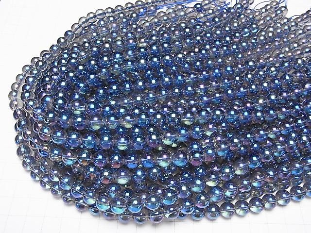 【動画】ブルーフラッシュクリスタル ラウンド8mm 半連/1連(約37cm) サムネイル4