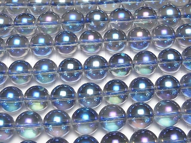 【動画】ブルーフラッシュクリスタル ラウンド10mm 半連/1連(約37cm) サムネイル3