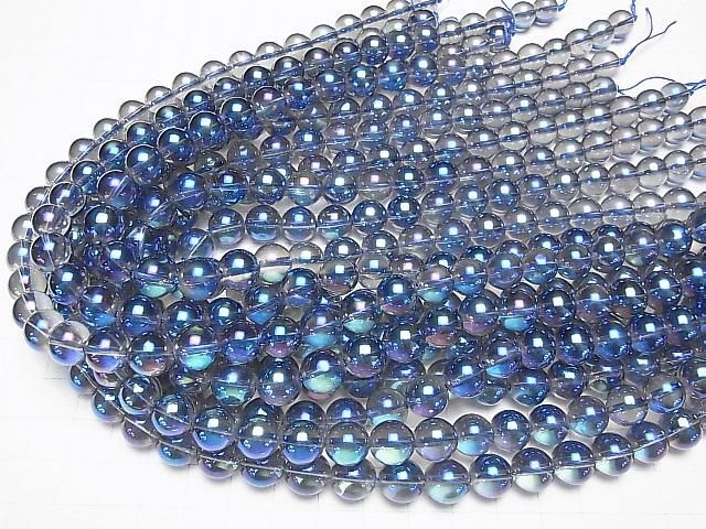 【動画】ブルーフラッシュクリスタル ラウンド10mm 半連/1連(約37cm) サムネイル4