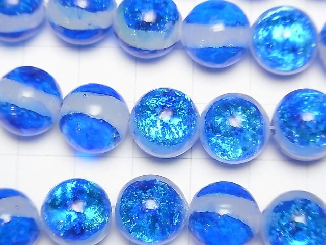 【動画】とんぼ玉 ラウンド12mm 【ミヤコマリン/蓄光タイプ】 1/4連~1連(約38cm) サムネイル2