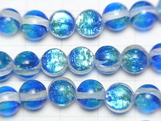 【動画】とんぼ玉 ラウンド8mm 【カビラマリン/蓄光タイプ】 1/4連~1連(約36cm) サムネイル2