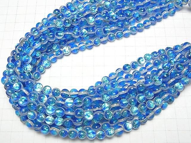 【動画】とんぼ玉 ラウンド8mm 【カビラマリン/蓄光タイプ】 1/4連~1連(約36cm) サムネイル4