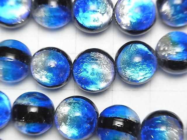 【動画】とんぼ玉 ラウンド12mm 【ヨナグニブルー/蓄光タイプ】 1/4連~1連(約34cm) サムネイル2