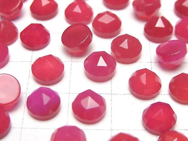 【動画】フューシャピンクカルセドニーAAA ラウンド カボションローズカット8×8mm 3個 サムネイル3