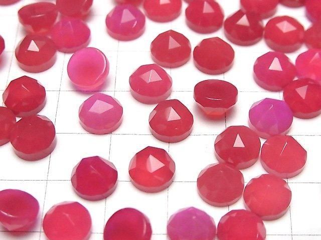 【動画】フューシャピンクカルセドニーAAA ラウンド カボションローズカット8×8mm 3個 サムネイル4