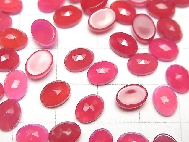 【動画】フューシャピンクカルセドニーAAA オーバル カボションローズカット8×6mm 5個 サムネイル3