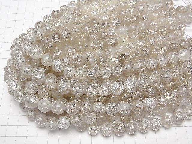 クラックスモーキークォーツ ラウンド12mm 【ライトカラー】 半連/1連(約37cm) サムネイル4