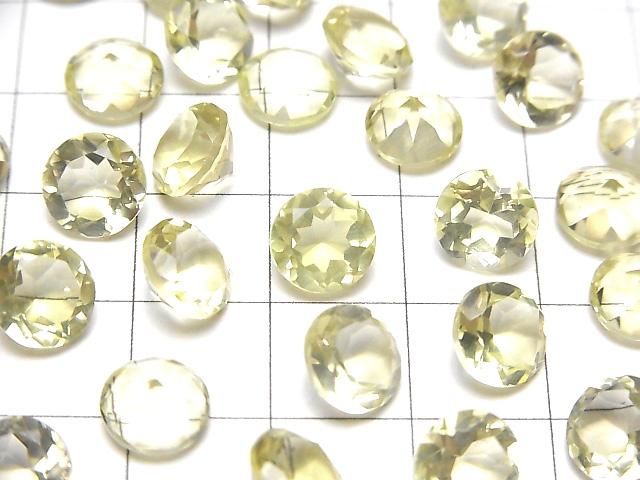 【動画】宝石質レモンクォーツAAA ルース ラウンドファセットカット8×8mm 4粒 サムネイル3