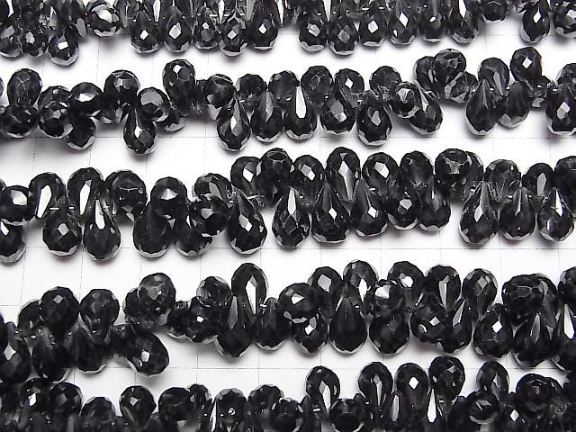 【動画】宝石質ブラックスピネルAAA ドロップ ブリオレットカット 半連/1連(約22cm) サムネイル3