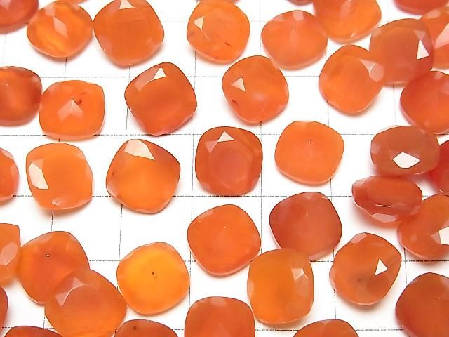 【動画】宝石質カーネリアンAAA ルース スクエアファセットカット10×10mm 2粒 サムネイル3