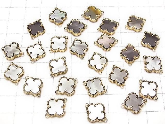 【動画】ブラックシェル フラワー型チャーム11×11mm 【両カン】 18KGP製 1個 サムネイル4