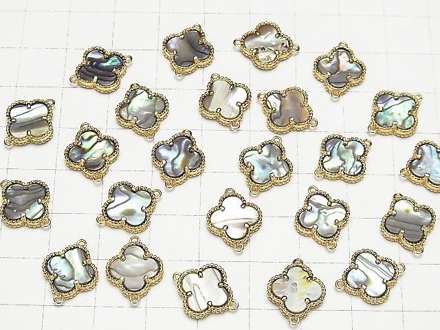 【動画】アバロンシェル(鮑) フラワー型チャーム11×11mm 【両カン】 18KGP製 1個 サムネイル4