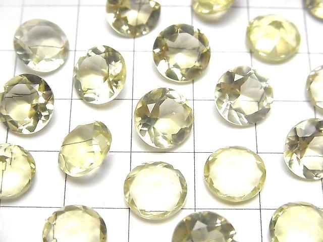 【動画】宝石質レモンクォーツAAA ルース ラウンドファセットカット10×10mm 2粒 サムネイル3