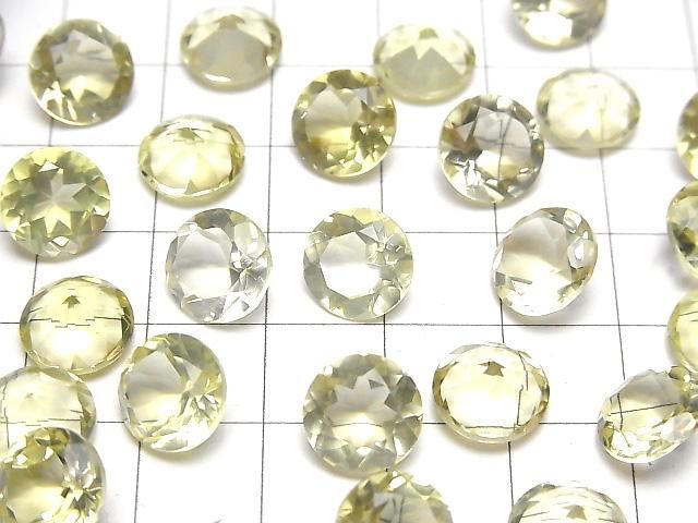 【動画】宝石質レモンクォーツAAA ルース ラウンドファセットカット10×10mm 2粒 サムネイル4