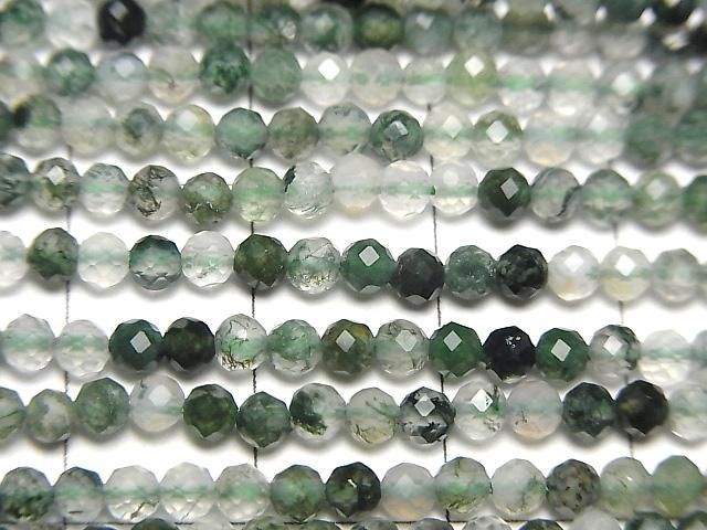 【動画】【素晴らしい輝き】モスアゲート ラウンドカット3mm 1連(約37cm) サムネイル2