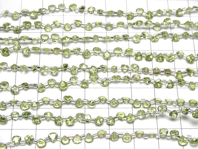 【動画】宝石質ペリドットAAA マロン ファセットカット4×4mm 1連(28粒) サムネイル4