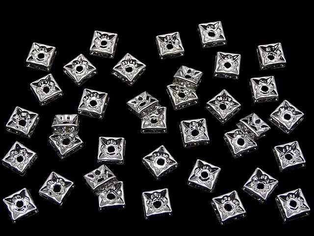 プレシオサ社 スクエアロンデル6×6×2.5mm 【クリア×シルバー】 10個 サムネイル4