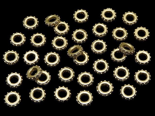 メタルパーツ ロンデル6×6×1.5mm ゴールドカラー(CZ付) 3個 サムネイル4