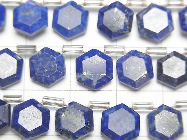 【動画】ラピスラズリAA++ ヘキサゴンカット9×8mm 1連(13粒) サムネイル2