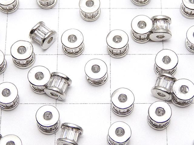 メタルパーツ ロンデル4.5×4.5×4mm シルバー(CZ付) 2個 サムネイル3