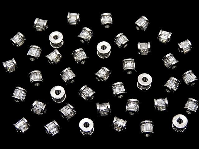 メタルパーツ ロンデル4.5×4.5×4mm シルバー(CZ付) 2個 サムネイル4