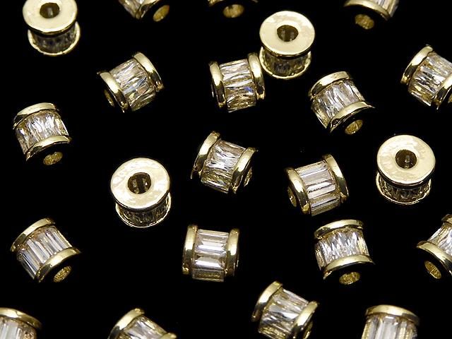 メタルパーツ ロンデル4.5×4.5×4mm ゴールド(CZ付) 2個の画像