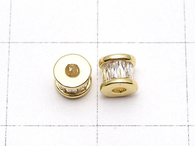 メタルパーツ ロンデル4.5×4.5×4mm ゴールド(CZ付) 2個 サムネイル2