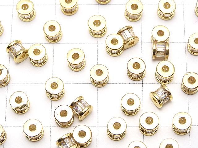 メタルパーツ ロンデル4.5×4.5×4mm ゴールド(CZ付) 2個 サムネイル3