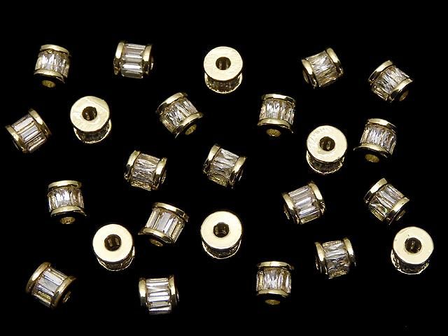メタルパーツ ロンデル4.5×4.5×4mm ゴールド(CZ付) 2個 サムネイル4