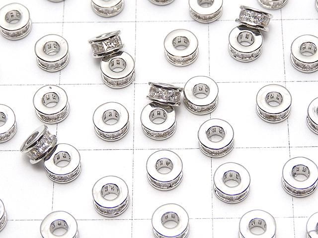 メタルパーツ ロンデル5×5×2.5mm シルバー(CZ付) 2個 サムネイル3